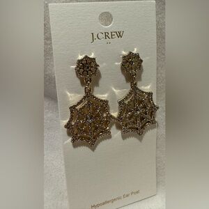 J. Crew Rhinestone Spider Web drop earrings NWT